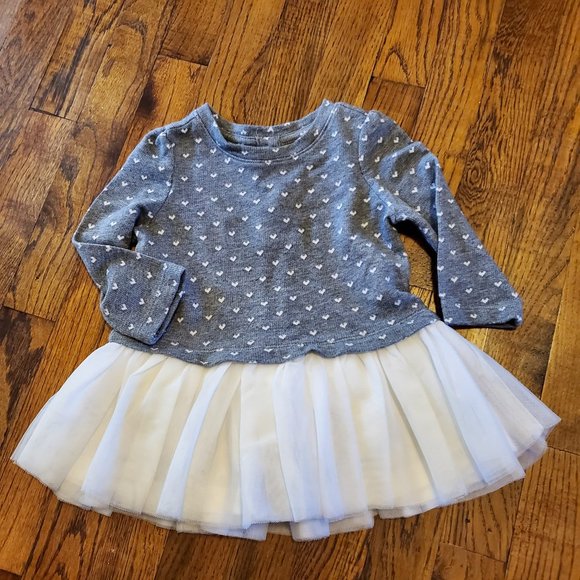 NWOT Baby Gap Heart Sweater Tulle Dress 6-12 Month